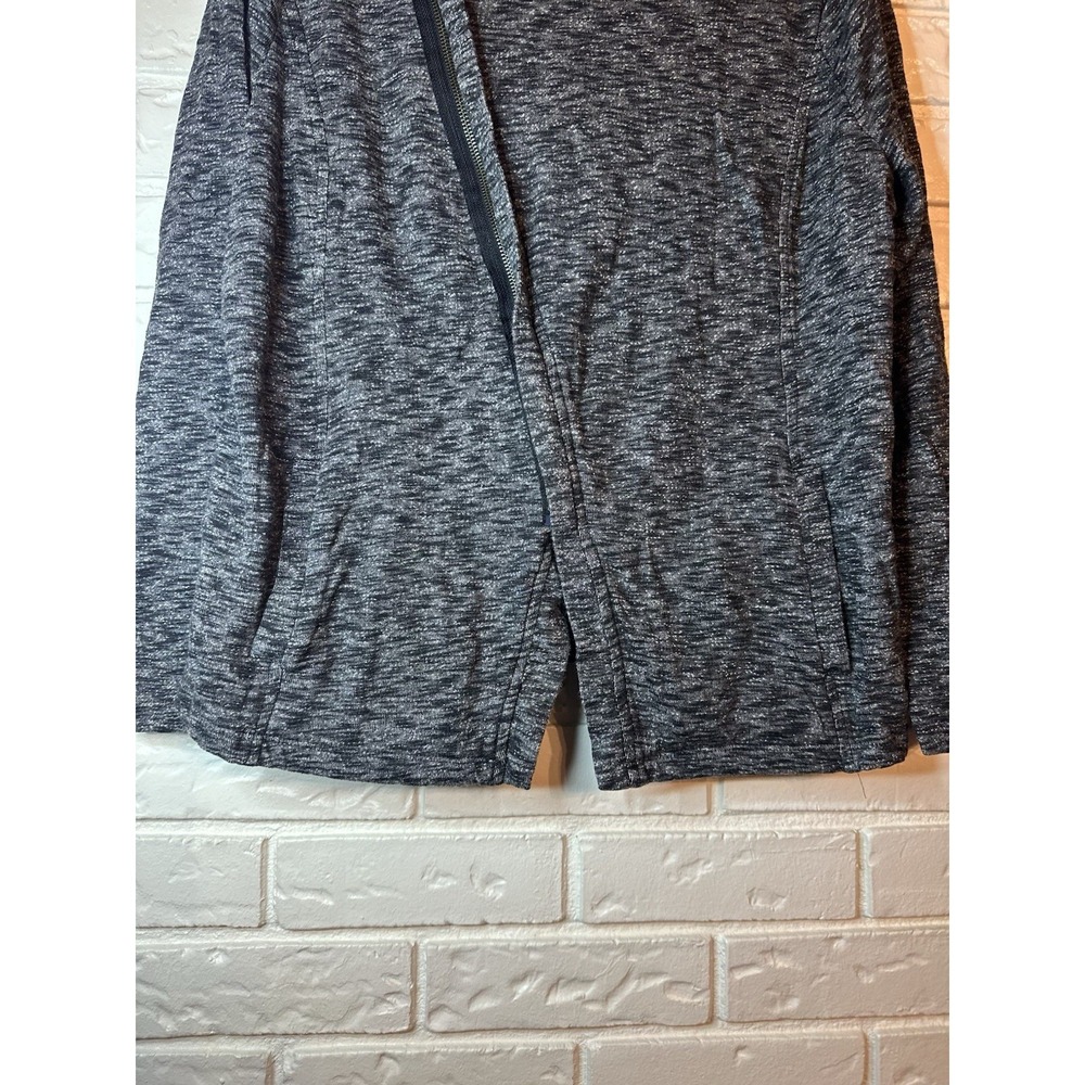 New GH Bass Woman Black Heather Diagonal Full Zip Sweatshirt Knitβ Jacket 2XL - Picture 5 of 8